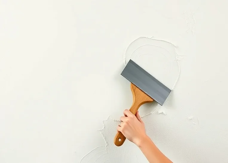 Application d'un enduit décoratif à la lisseuse sur un mur